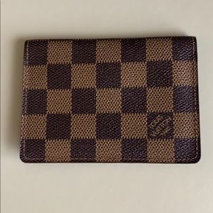 LV Damier Ebene Canvas Id Card Holder Wallet